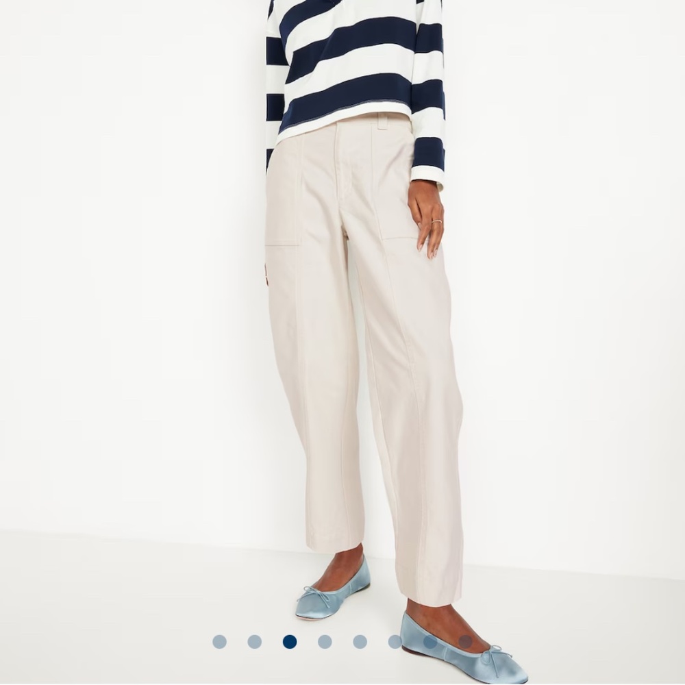 Old Navy High Waisted Canvas Barrel Ankle Pants